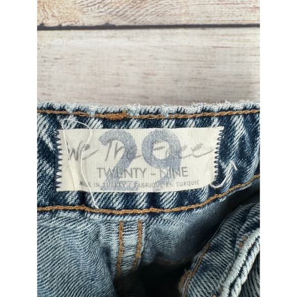 We the Free People Distressed Mineral Washed Straight Leg Jeans Womens 29 Blue - Picture 8 of 12